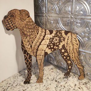 Laser Engraved Boxer Full Body Wooden Wall Decor
